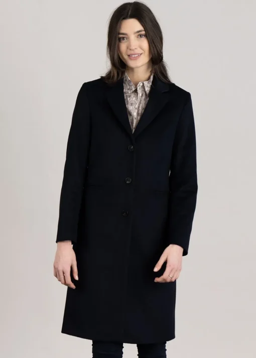 Wool Tailored Coat - Evening Blue