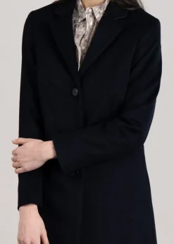 Wool Tailored Coat - Evening Blue