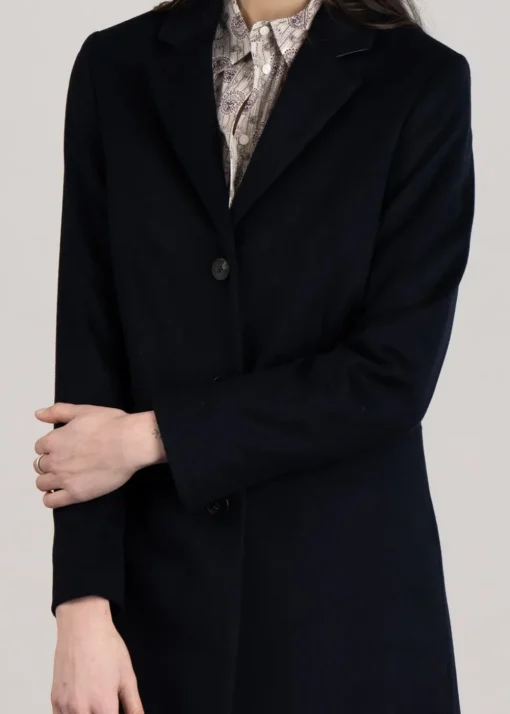 Wool Tailored Coat - Evening Blue