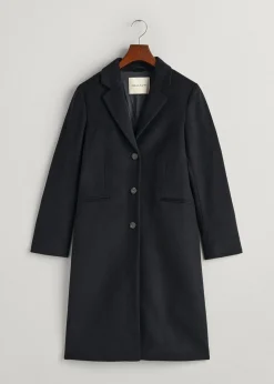 Wool Tailored Coat - Evening Blue