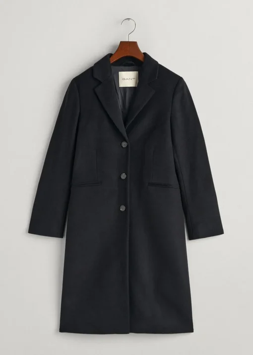 Wool Tailored Coat - Evening Blue