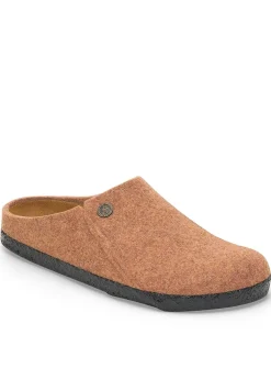 Zermatt Rivet Wool Felt Clogs - Toffee Melange