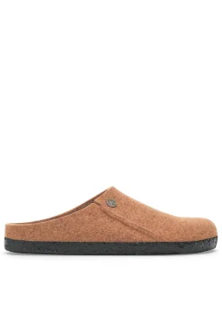 Zermatt Rivet Wool Felt Clogs - Toffee Melange