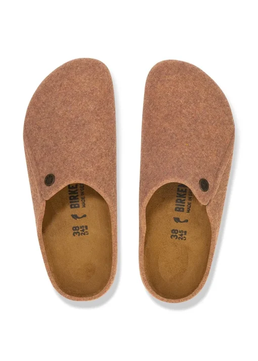 Zermatt Rivet Wool Felt Clogs - Toffee Melange