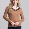 Zoe Knit - Dark Camel Marl