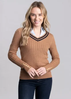 Zoe Knit - Dark Camel Marl