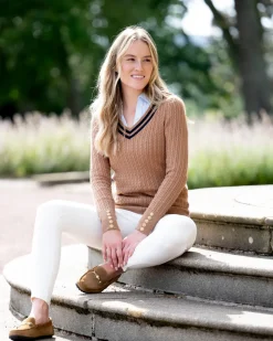 Zoe Knit - Dark Camel Marl