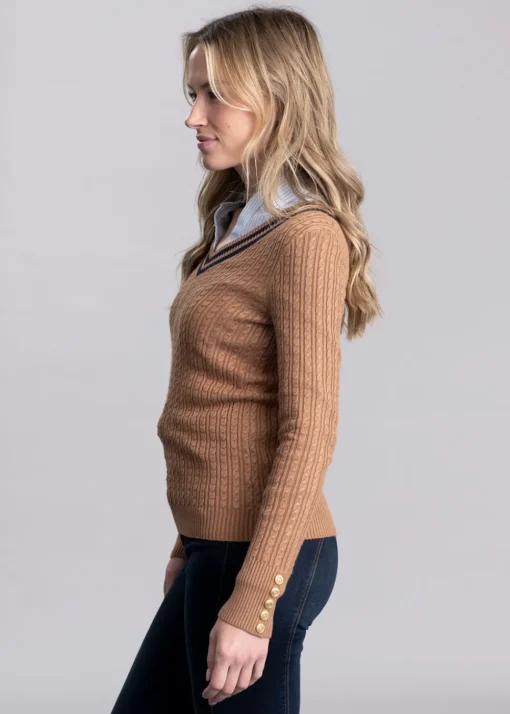 Zoe Knit - Dark Camel Marl