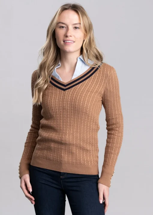 Zoe Knit - Dark Camel Marl