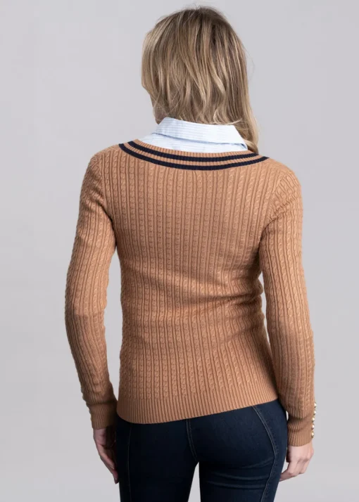 Zoe Knit - Dark Camel Marl
