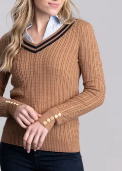 Zoe Knit - Dark Camel Marl